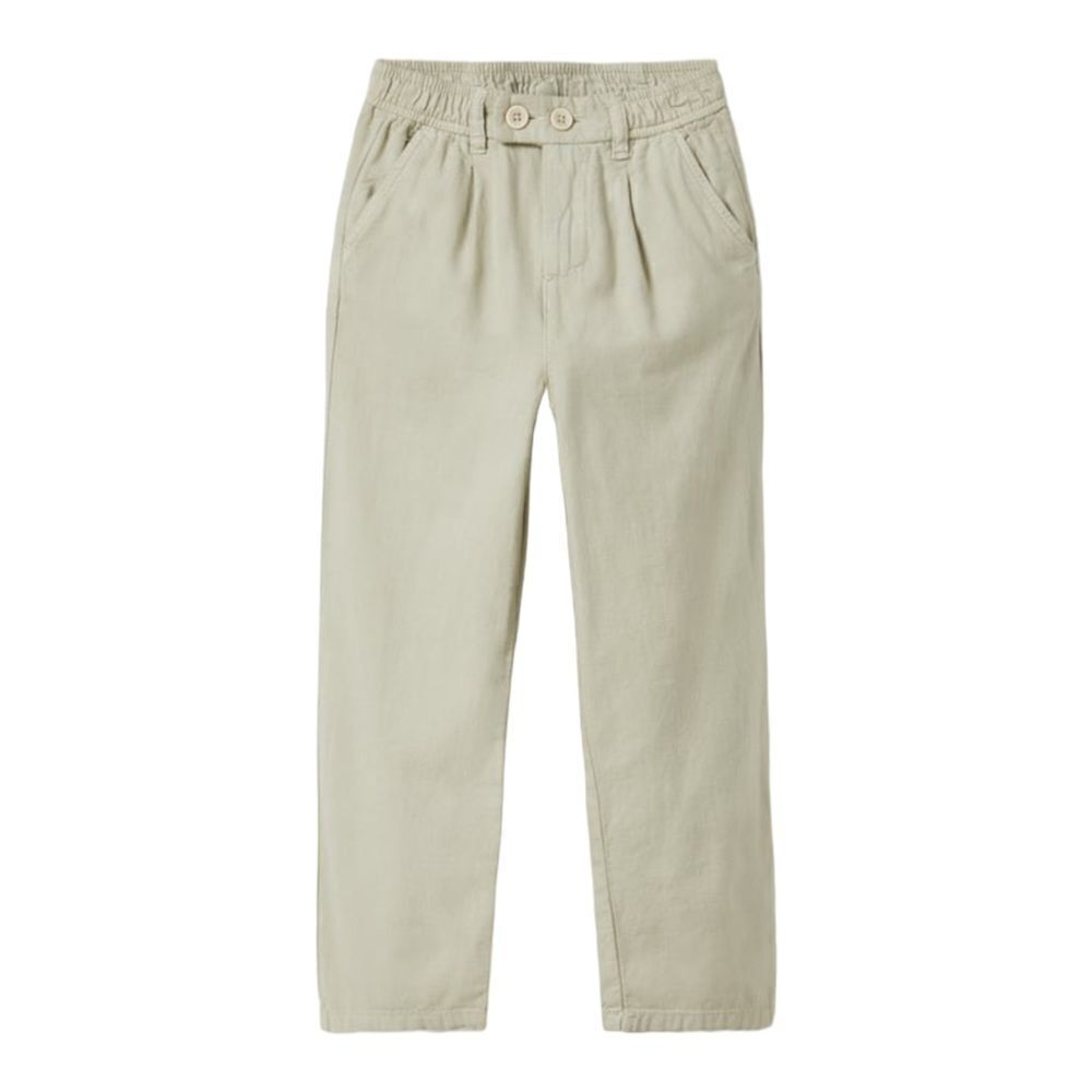 Zara Kids Sand Double Button Chino Pants Size 10 NWT Cotton Linen Blend - Picture 2 of 6